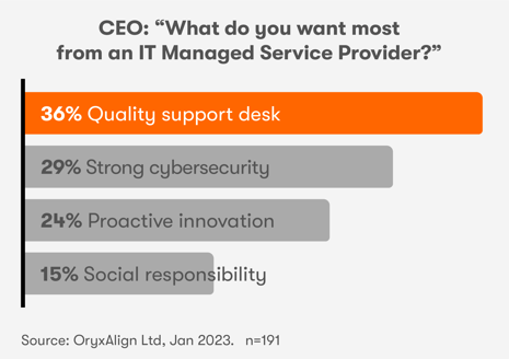 What do CEOs want most from an IT Managed Service Provider?